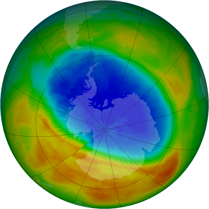 Antarctic ozone map for 27 October 1984